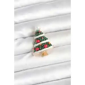 Süslü Çam Ağacı Model Yılbaşı Temalı Broş