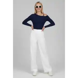 Tek Omuz İpli Bluz Lacivert T4328