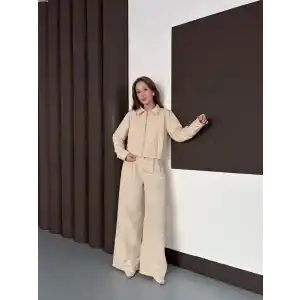 Trenç takım alt üst bej ons