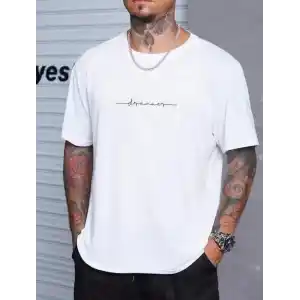 Unisex Baskılı Oversize T-Shirt - Beyaz