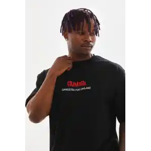 Unisex Baskılı Oversize T-Shirt - Siyah