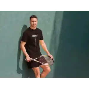 Unisex Bisiklet Yaka Baskılı Oversize T-Shirt - Siyah