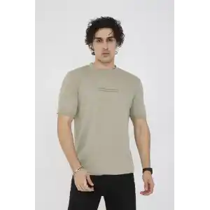 Unisex Bisiklet Yaka Slim fit T-Shirt- Açık Yeşil