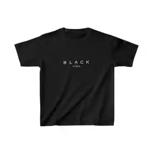 Unisex Çocuk Baskılı T-Shirt - Siyah