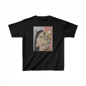 Unisex Çocuk Baskılı T-Shirt - Siyah