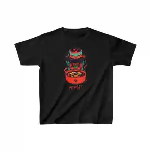 Unisex Çocuk Baskılı T-Shirt - Siyah