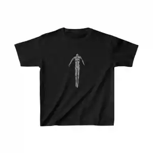 Unisex Çocuk Baskılı T-Shirt - Siyah