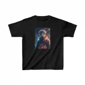 Unisex Çocuk Baskılı T-Shirt - Siyah