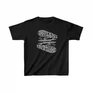 Unisex Çocuk Baskılı T-Shirt - Siyah