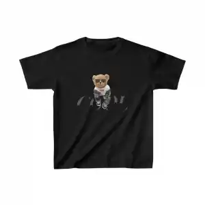 Unisex Çocuk Baskılı T-Shirt - Siyah