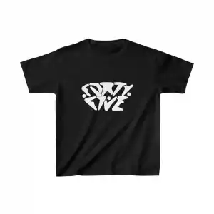 Unisex Çocuk Baskılı T-Shirt - Siyah