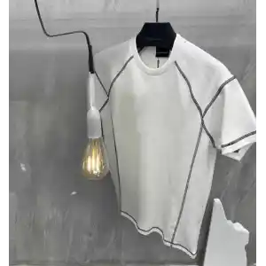 Unisex Karoyaka Dikişli Oversize T-Shirt - Beyaz