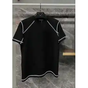 Unisex Karoyaka Dikişli Oversize T-Shirt - Siyah