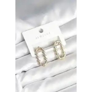 Vintage Model Halka Zirkon Taşlı Kadın Küpe