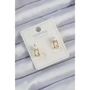 Xuping Gold Renk İnci Taşlı Halka Küpe