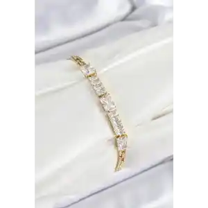 Xuping Pirinç Parçalı Su Yolu Model Gold Renk Kadın Bileklik
