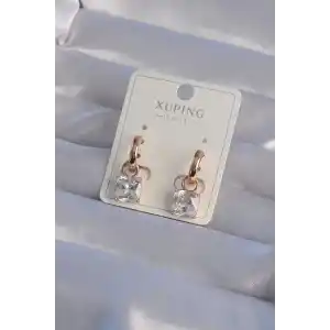 XUPİNG Rose Renk Zirkon Taşlı Halka Küpe