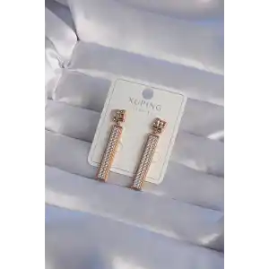 XUPİNG Rose Renk Zirkon Taşlı Su Yolu Küpe