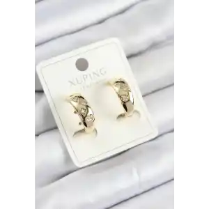 Xuping Zirkon Taşlı Halka Model Gold Renk Kadın Küpe