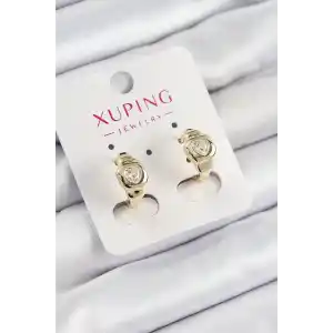 Xuping Zirkon Taşlı Kalp Model Gold Renk Kadın Küpe