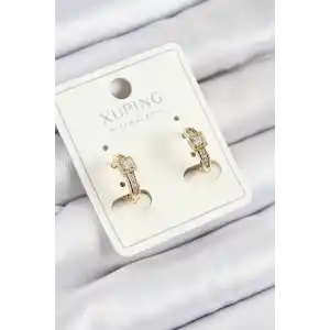 Xuping Zirkon Taşlı Kemer Model Gold Renk Kadın Küpe