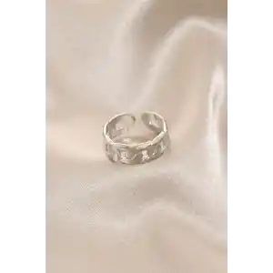 Yeni Sezon Gümüş Renk Zincir Yüzük