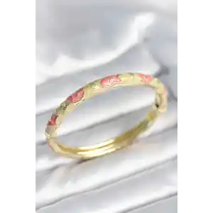 Yeşil Krem Renk Detaylı Mineli Kelepçe