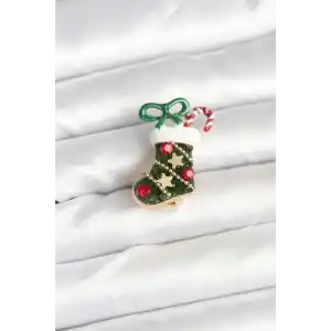 Yılbaşı Çorabı Temalı Broş