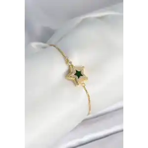 Yıldız Model Asansörlü Gold Renk Kadın Bileklik