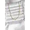 14K Gold Renk Kaplama Ezme Yılan Zincir Model CM Kadın Kolye