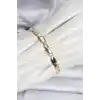 14K Gold Renk Kaplama Ezme Zincir Model Kadın Bileklik