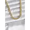 14K Gold Renk Kaplama Kalın Zincir Model CM Kadın Kolye