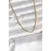 14K Gold Renk Kaplama Topçuk Zincirli Model CM Kadın Kolye