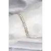 14K Gold Renk Kaplama Zirkon Taşlı Baget Model CM Kadın Bileklik