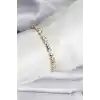 14K Gold Renk Kaplama Zirkon Taşlı CM Kadın Bileklik