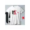 15 Temmuza Özel Tasarım Ay Yıldız Baskılı T-shirt - Beyaz