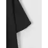20/1 Penye Compack Baskılı Oversize Bisiklet Yaka m Kısa Kol Yazlık T-shirt - Siyah