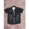 3-9 yaş Tshirt gömlek ikili takım kısa kol füme
