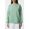 3 iplik şardonlu bisiklet yaka sweatshirt mint