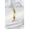 316L Çelik Gold Renk 65 mm Ajda Zikzak Model 3lü Kadın Bileklik