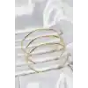 316L Çelik Gold Renk 65 mm Ajda Zikzak Model 3lü Kadın Bileklik