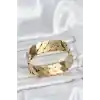 316L Çelik Gold Renk Ezme Zincir Model Kadın Kelepçe Bileklik