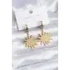 316L Çelik Gold Renk Güneş Model Göz İşleme Kadın Küpe