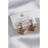 316L Çelik Gold Renk Kalp Model Kadın Küpe