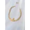 316L Çelik Gold Renk Kelebek Figür İşleme Detay Zincir Model Kadın Bileklik