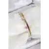 316L Çelik Gold Renk Kristal Karışık Renkli Taşlı Kadın Bileklik