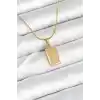 316L Çelik Gold Renk Külçe Altın Model Kolye