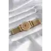 316L Çelik Gold Renk Mıknatıslı Hasır Zirkon Taşlı Çeyrek Altın Model Kadın Bileklik