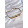 316L Çelik Gold Renk Oval Figürlü Bileklik