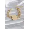 316L Çelik Gold Renk Reşat Altın Model Samanyolu Kadın Bileklik